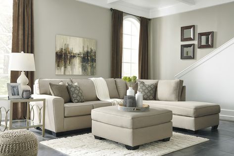 Benchcraft Calicho Ecru Upholstered 2 PC Sectional Sofa | Living .