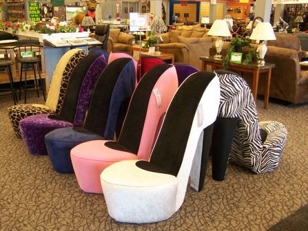 cool high heels chairs! www.trappersalley.com | Paris themed .
