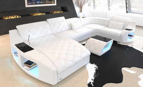 Leather Sectional Sofa Palm Beach U Shape in 2020 | Leather .