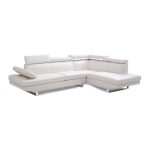 Unbranded Logan 2-Piece White Faux Leather 3-Seater L-Shaped Right .