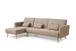 Unbranded 98.5 in. Brown Linen 3-Seater Twin Sleeper Sectional .