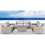 Rosecliff Heights Huddleson 7 Piece Rattan Sofa Set with Cushions .