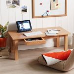 Ash Floor Table x1 w/drawer, Low Japanese Style Laptop PC Desk .