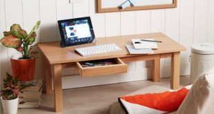 Ash Floor Table x1 w/drawer, Low Japanese Style Laptop PC Desk .