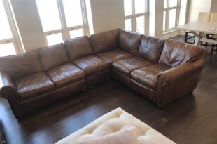 Restoration Hardware Lancaster Leather Sectional Sofa | Chairi