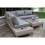 Huntleigh Eucalyptus and Wicker 4 Piece Sectional Seating Group .
