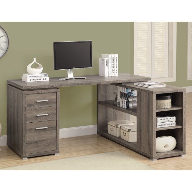 Monarch Hollow-Core Left or Right Facing Corner Desk - Grey .