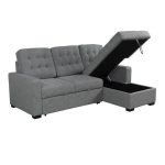 Boyel Living Steel Gray L-Shape Convertible Modern Upholstery Soft .