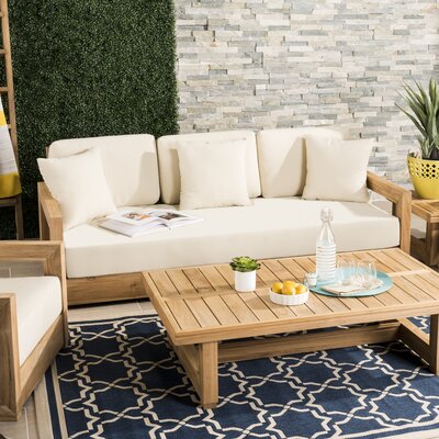 Lakeland Teak Patio Sofa with Cushions | Joss & Ma