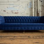 Handmade Large 4 Seater Navy Blue Velvet Chesterfield Sofa | Et