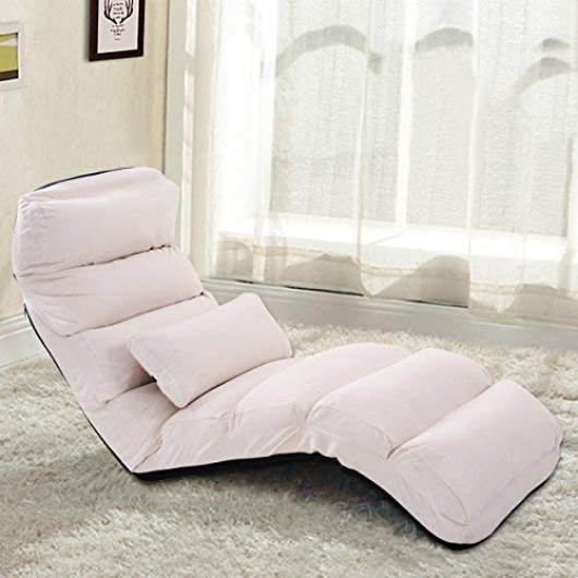 Giantex Folding Lazy Sofa Chair Beds Lounge Chair W/Pillow .
