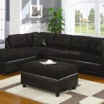 Black Suede Sectional Sofa | Sectional sofa with chaise .