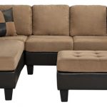 3-Piece Modern Microfiber Faux Leather Sectional Sofa With Chaise .