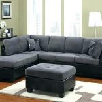 Picture Lovely Grey Suede Couch Or Fabric And Black Leather Gray .