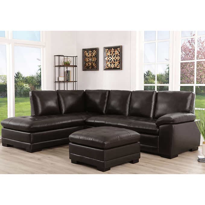 Markham Leather Sectional with Ottom