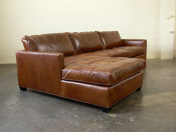Arizona Leather Sofa Chaise Sectional with Matching Cocktail .