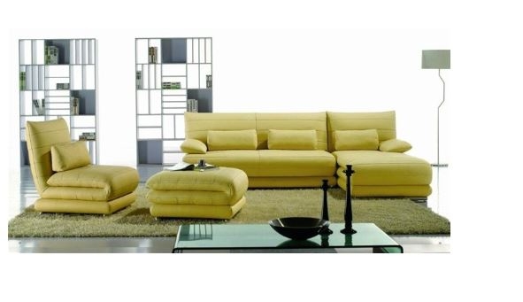 Yellow Leather Sectional | Sectional sofas with ottoman .