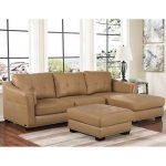 Chelsie Top Grain Leather Chaise Sectional and Ottom