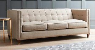 Contemporary Tufted Long Couch - Products, bookmarks, design .