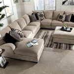 Furniture. Cream Upholstered Sectional Sofa With Chaise And .