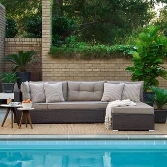 Lorentzen Patio Sectional with Cushions | Patio sectional, Patio .
