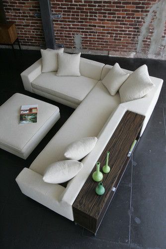 Shea Sectional with Console and Ottoman - modern - sectional sofas .