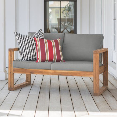 Lyall Loveseat with Cushion | Pallet furniture outdoor, Patio .