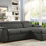 Esofastore Sectional Sofa w Pull Out Bed Adjustable Headrest .