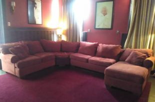 GIANT 4 PIECE BAUHAUS SECTIONAL SOFA COUCH MERLOT MICROSUEDE .