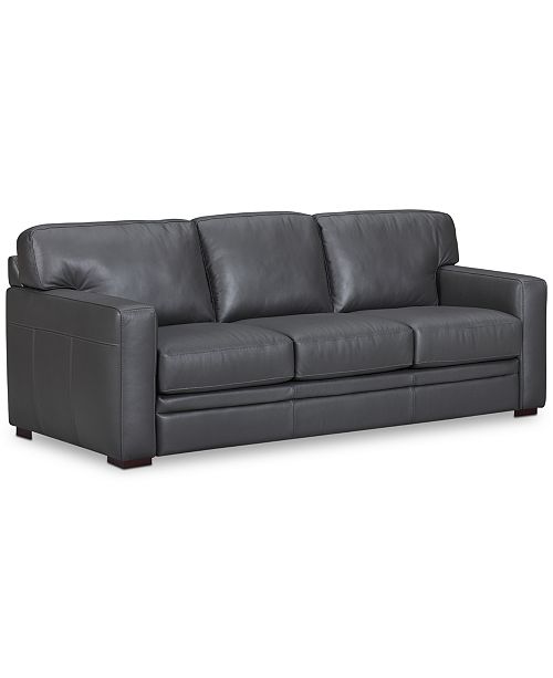 Furniture Avenell 87" Leather Sofa, Created for Macy's & Reviews .