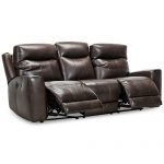 Furniture Bitola 86" Leather Dual Power Sofa, Created for Macy's .