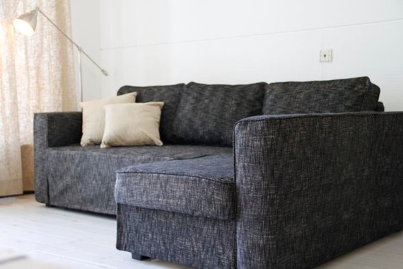 Custom IKEA Manstad Sofa Bed Cover (Snug Fit) in Nomad Black .