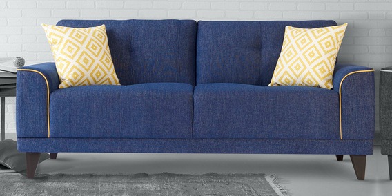 Buy Arizona Maryland 3 Seater Sofa in Blue Colour by Urban Living .
