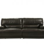 Power Reclining Leather 91" Sofa in Blackberry | Mathis Brothers .