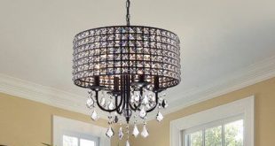 Mckamey 4 - Light Candle Style Drum Chandelier with Crystal .