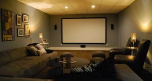 Media room with sectional sofa. Would love to turn my garage into .