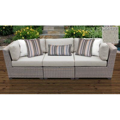 Rosecliff Heights Meeks Patio Sofa with Cushions Cushion Color .