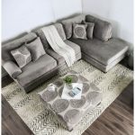 Bonaventura Gray Microfiber Sectional Sofa by Furniture of Ameri
