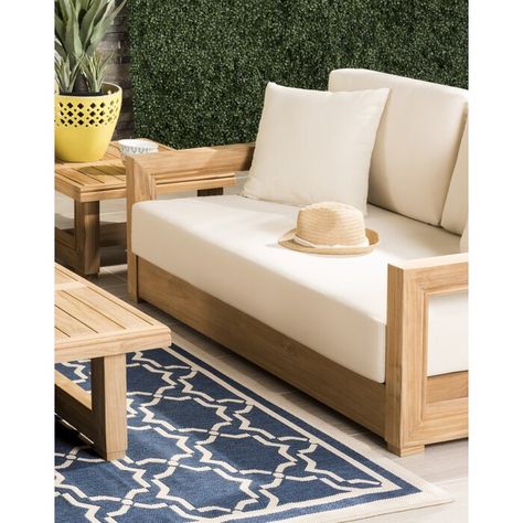 Lakeland Teak Patio Sofa with Cushions | Furniture, Best outdoor .