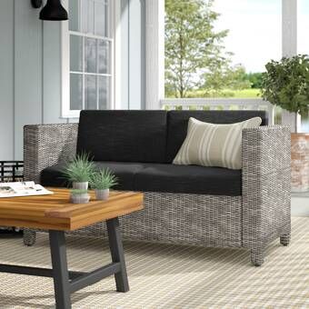World Menagerie Mosca Patio Loveseat with Cushions & Reviews .