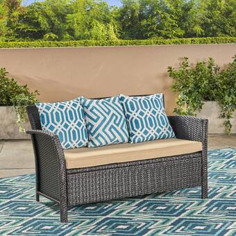 Mullenax Outdoor Loveseat with Cushions & Reviews | Joss & Ma
