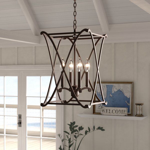 Nisbet 6 - Light Candle Style Square / Rectangle Chandelier .