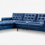 Navy Blue Leather Chaise Sectional | Sectional sofa, Leather .