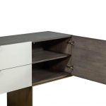 Custom Modern Distressed Grey and White Sideboard Credenza For .