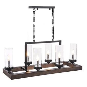 Odie 8-Light Kitchen Island Square/Rectangle Pendant (With images .