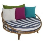 Sales for Olu Bamboo Round Patio Daybed with Cushions Bayou Breeze .
