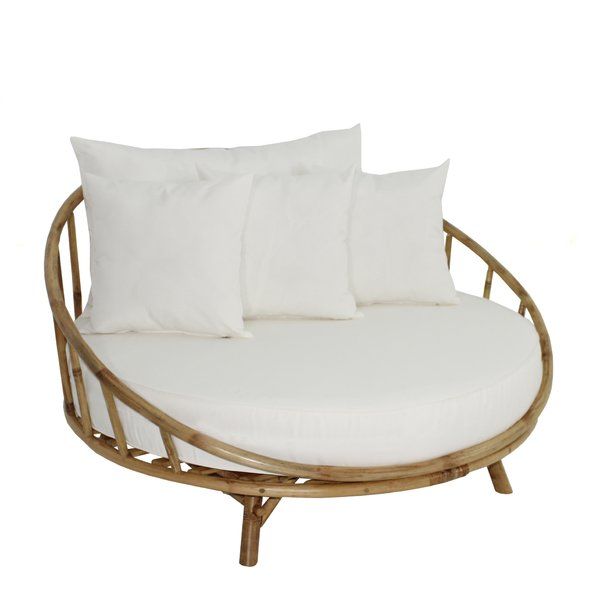 Olu Bamboo Large Round Patio Daybed with Cushions | AllModern .