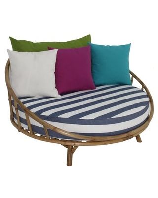 Olu Bamboo Large Round Patio Daybeds With Cushions in 2020 | Patio .