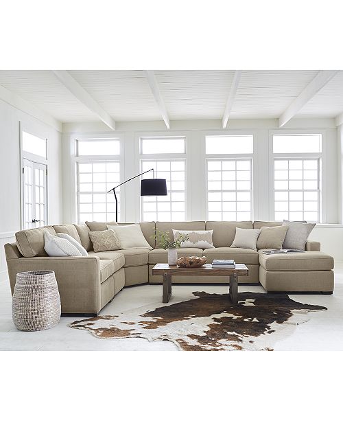Furniture Radley 5-Piece Fabric Chaise Sectional Sofa, Created for .