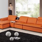 Modern Orange Faux Leather Sectional Sofa - Shop for Affordable .